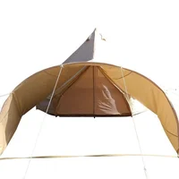 300D Arc - Shaped Camping Outdoor Tarp Rain Fly Sunshade Awning for 5M,4M Bell Tent