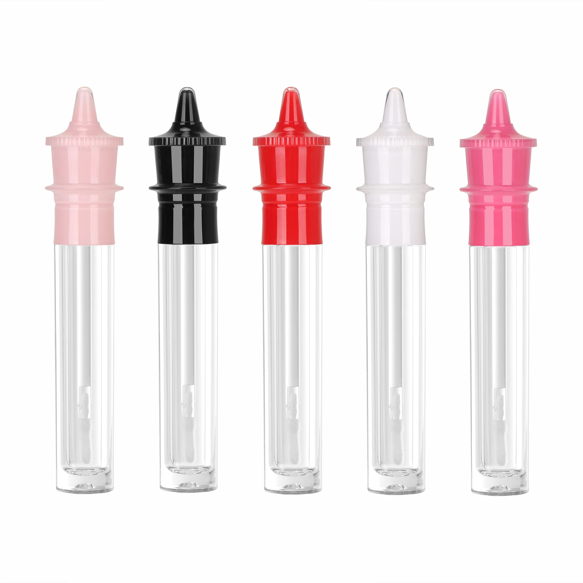 

5pcs 5ml Lighthouse Shaped Lip Gloss Tubes Containers Empty Containers Clear Refillable Lip Oil Bottles For Diy Cosmetics