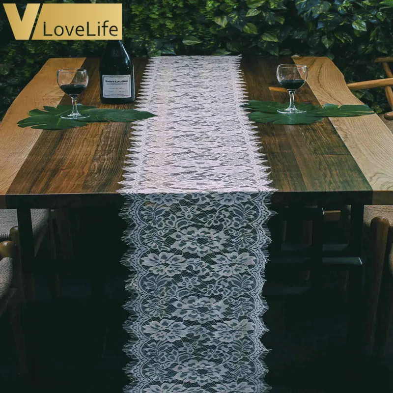 28X300cm свадебные кружевные скатерти белые Бохо темы юбилеи вечерние украшения
