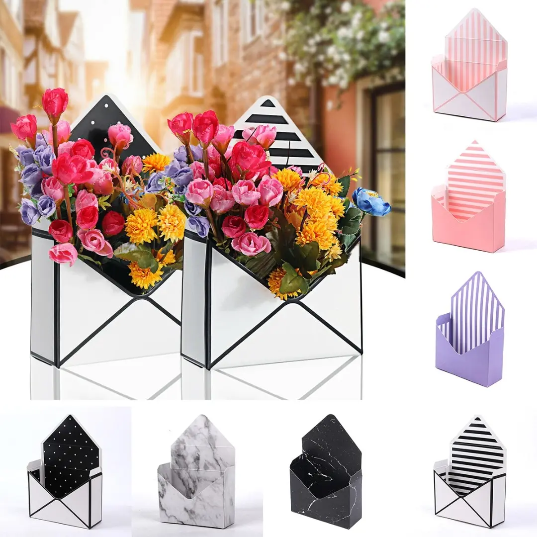 

12pcs Folding Envelope Flower Box For Packing Box Paper Floral Wrapping Party Wedding Gift 20x7x29.5cm Three Different Types