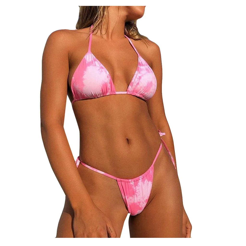 Женский купальник бикини набор новинка 2019 топ сексуальный с принтом пуш ап