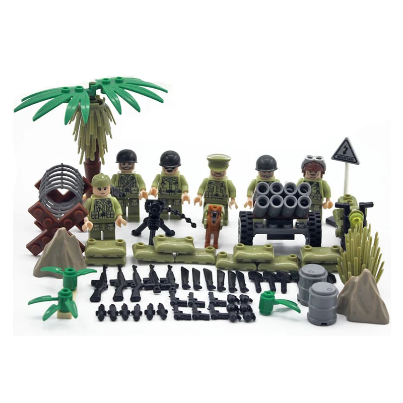Enlighten World War 2 The Pacifice Of Hacksaw Ridge US Army Military Building Block Soldier Figures Bricks Toys For Kids | Игрушки и