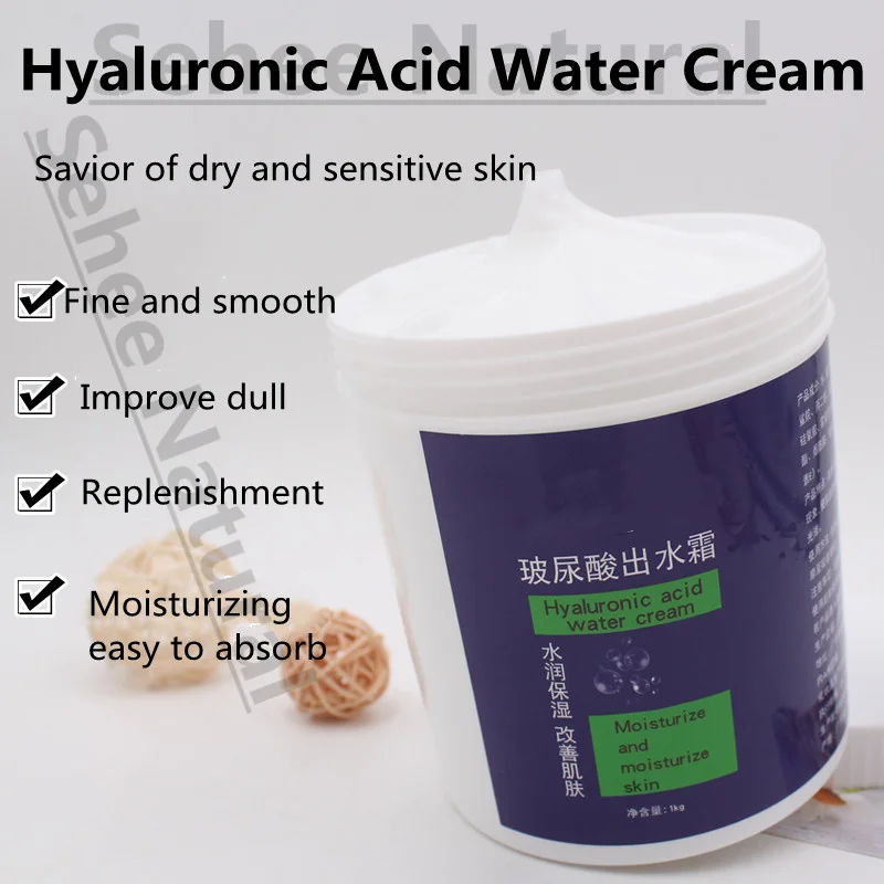 1000g Face Cream Hyaluronic Acid Miracle Water Cream Moisturizes Rejuvenates Skin Anti Wrinkle Greasy