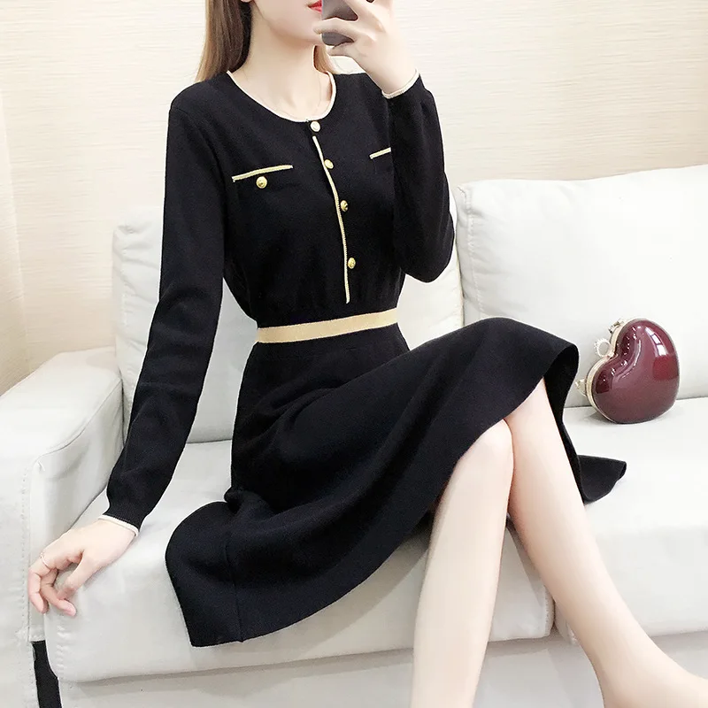 Осенне зимний новый небольшой аромат в длинном сечении толстый свитер внутри