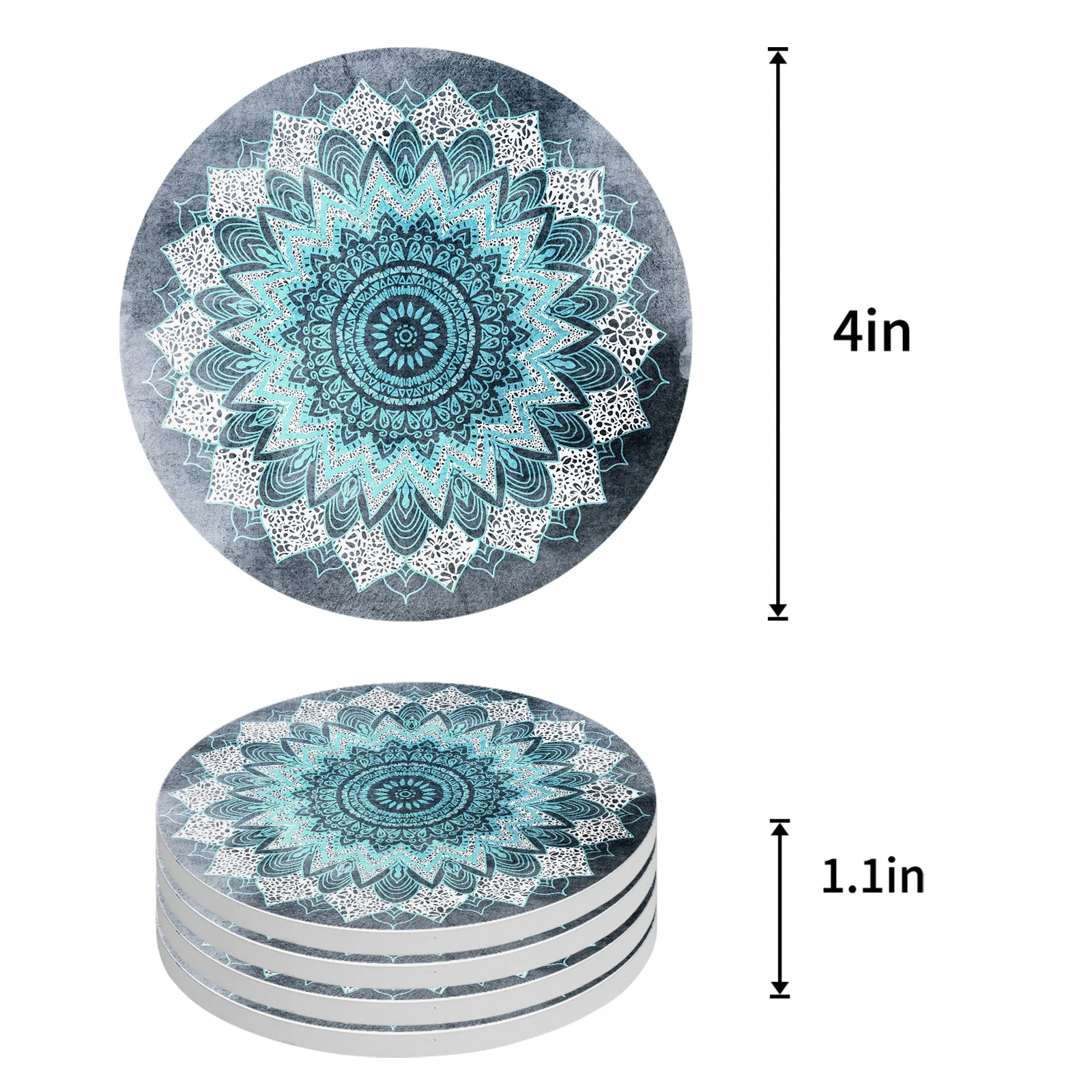 BOHOCHIC синие керамические подставки с мандалой водонепроницаемый коврик для