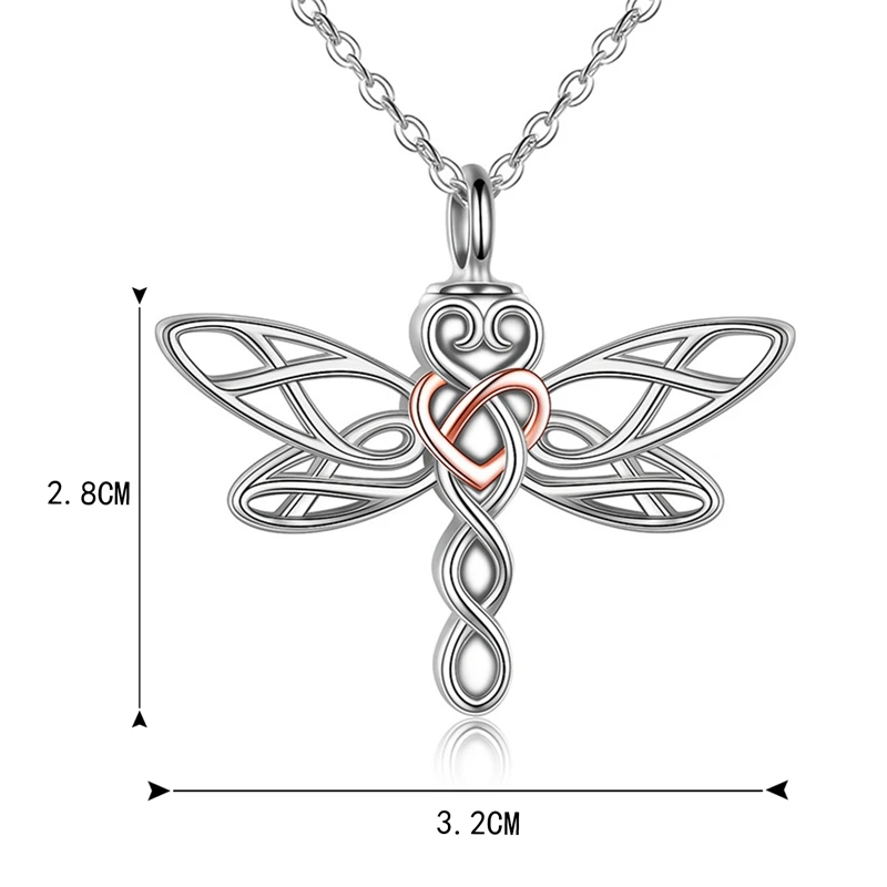 Dragonfly Urn ожерелье для праха Подарки женщин узел ирландские ювелирные изделия