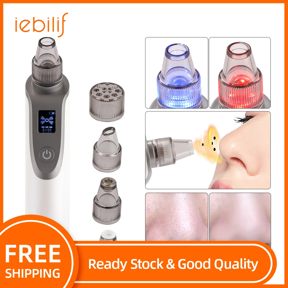 

Red Blue Light Blackhead Remover Vacuum Suction Pore Pimple Cleaning Machine Acne Remover Tool LED Light Photon Rejuvenation