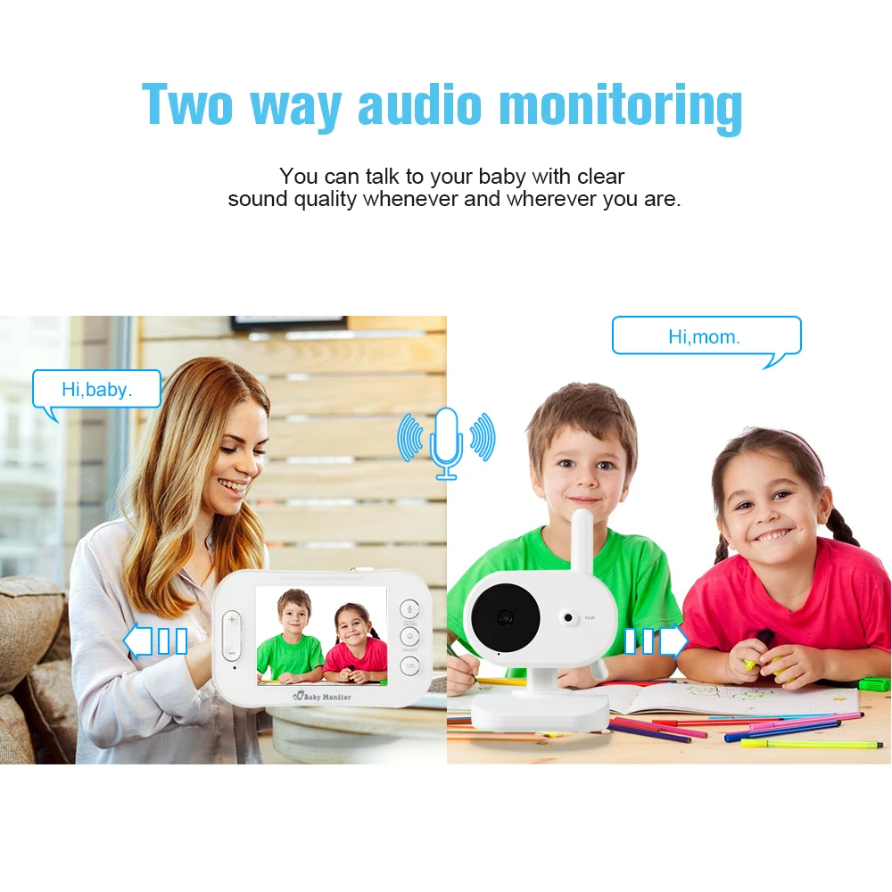 3 5 дюймов ЖК видео Детский Монитор Двусторонняя аудио камера в режиме реального