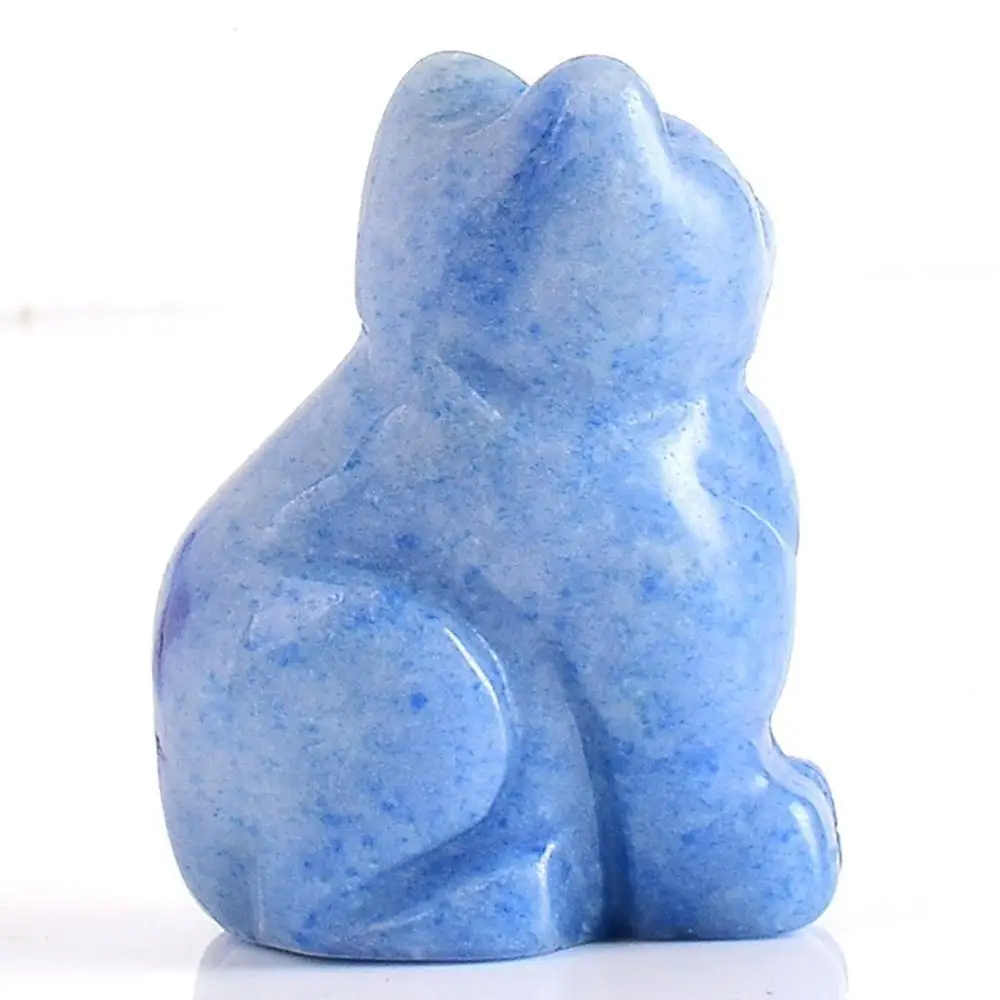 Милый котенок натуральный плавикового шпата с украшением в виде кристаллов