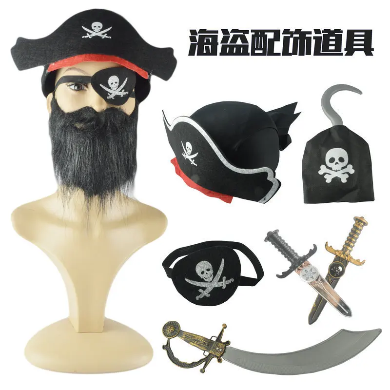 

Реквизит для маскарада, танца, выступления, головной убор, головной убор, пиратский капитан, наряд (повязка на глаза для бороды, искусственны...