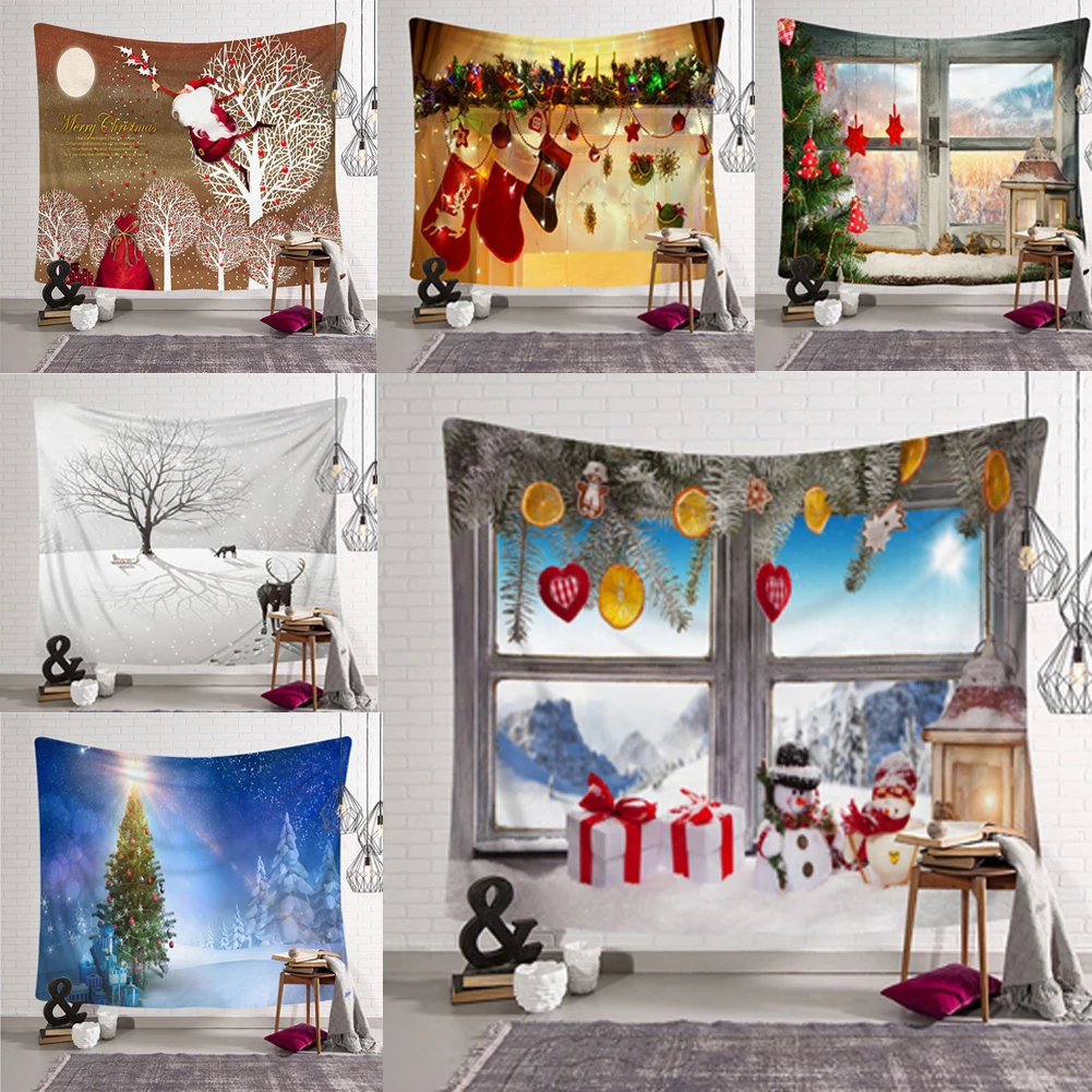 

Christmas Print Tapestry Wall Hanging Psychedelic Tapestry Home Wall Decor