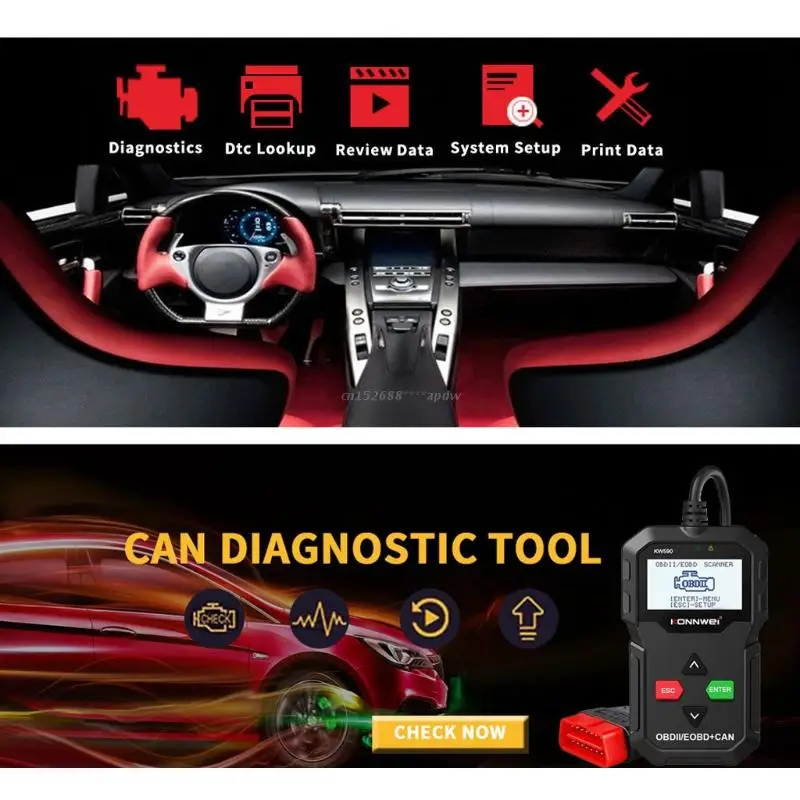 

KW590 OBD2 Scanner Car Diagnostic Scanner Vehicle Engine Diagnosis Code Reader