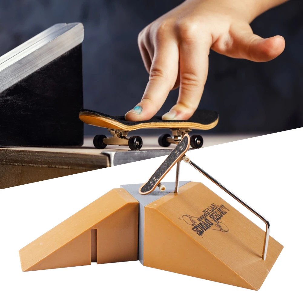 

New Skate Park Kit Finger Skateboard Park Toy Alloy Finger Skateboard And Field Combination Mini Fingerboard Rails Set