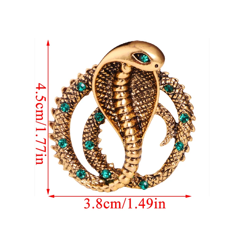 

New Original Personality Retro British Metal Pins Cobra Snake Brooch Jewelry Luxury Lapel Pin Badge Brooches for Men Accessories