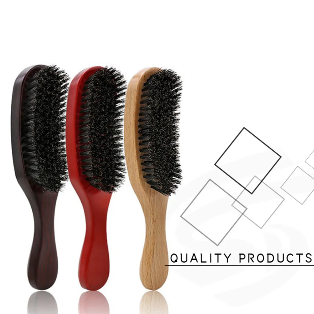 

Natural Bristles Wave Hair Brush Beech Combs Natural Texture Anti-static Hair Care Head Hair Comb for Hair