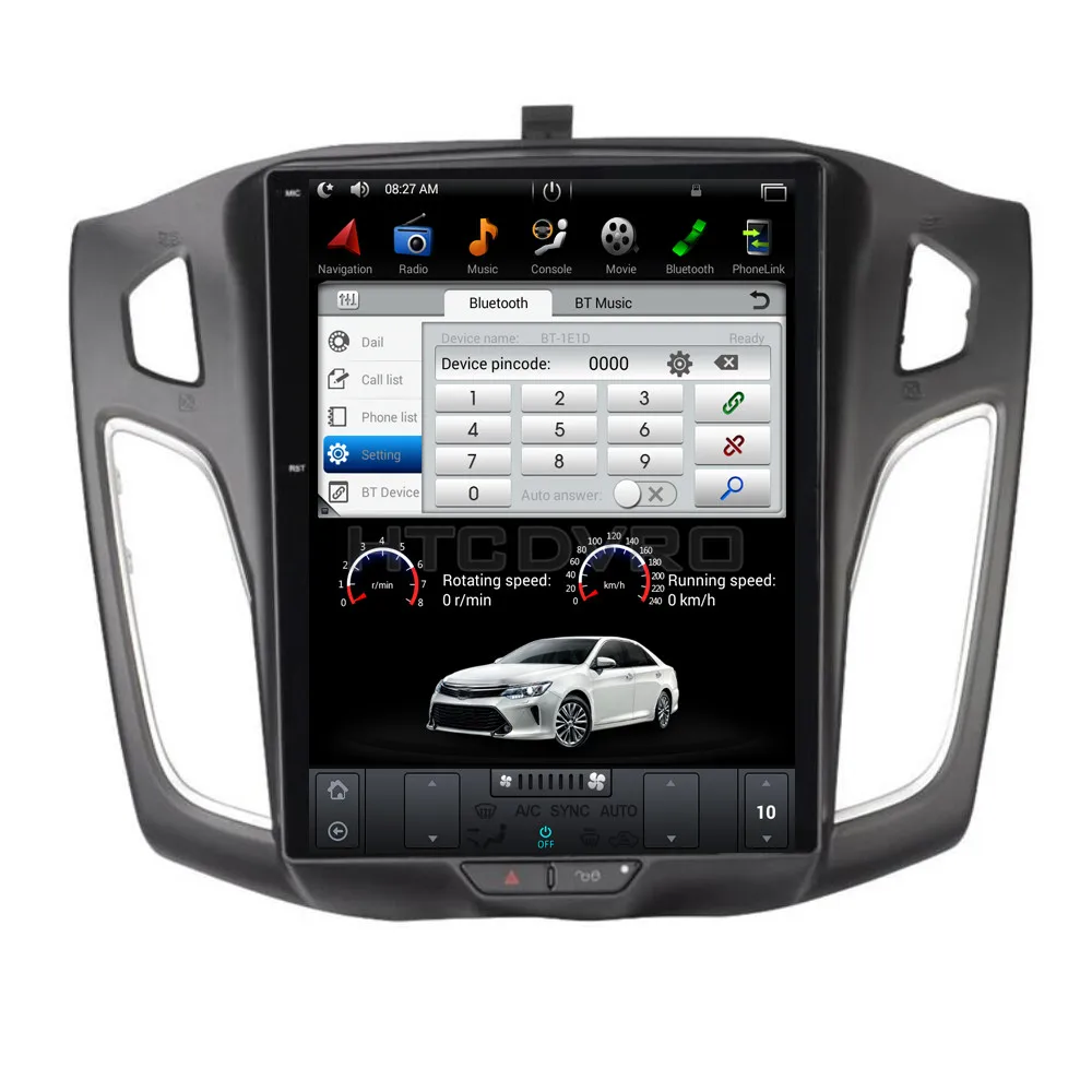 YMODVHT 10 4 дюйма Telsa стиль вертикальный экран четырехъядерный Android 7 1 2 Гб RAM