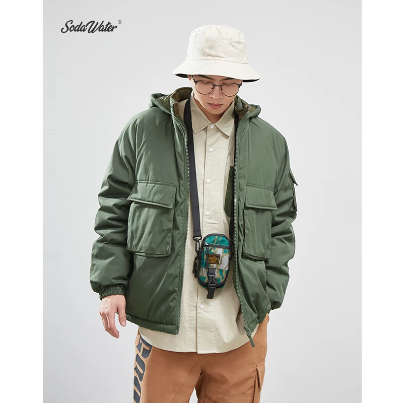 SODAWATER мужское Брендовое цветное зимнее пальто в стиле хип-хоп свободный крой
