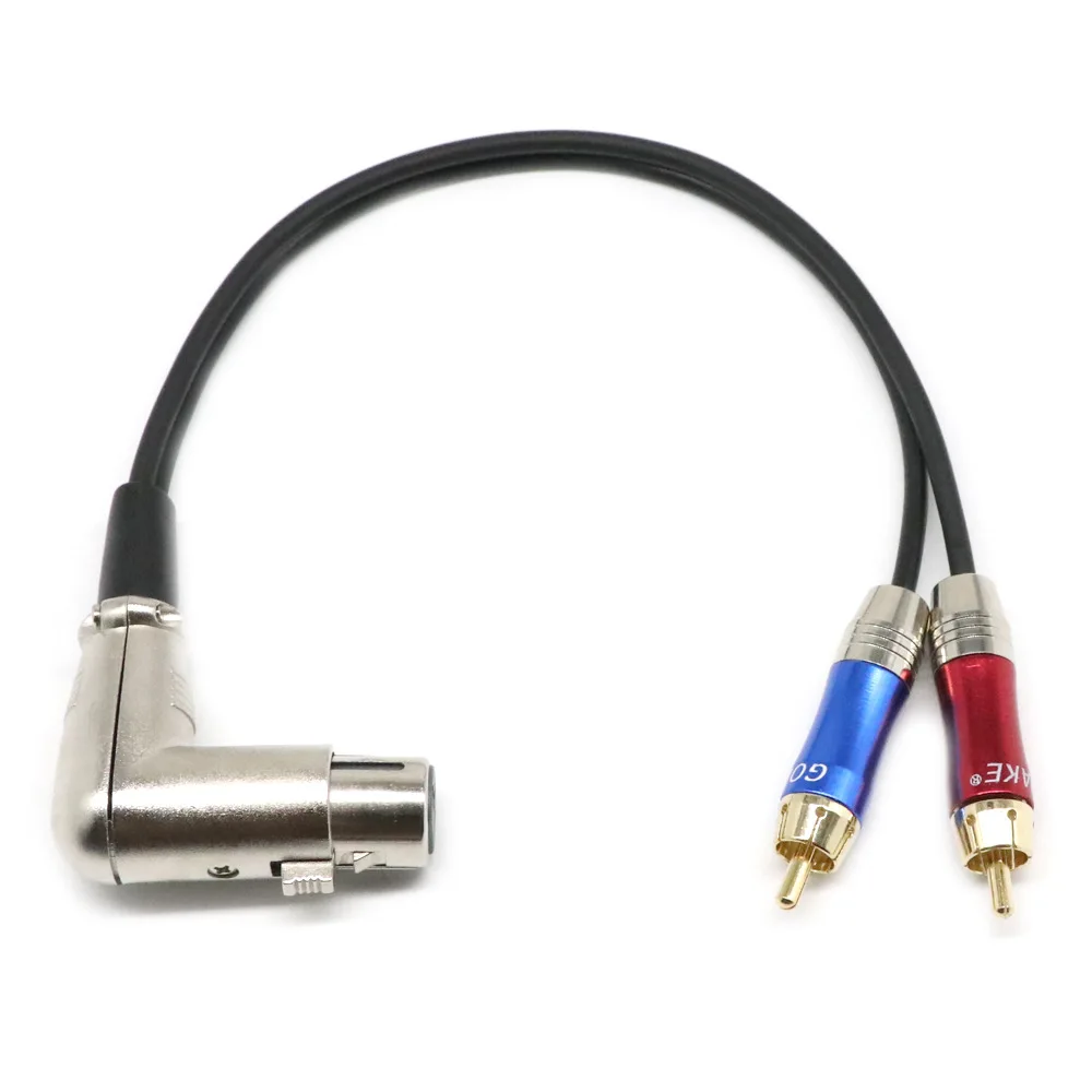 Кабель для микрофона 90 градусов XLR мама-два лотоса два параллельных XLR/RCA кабель