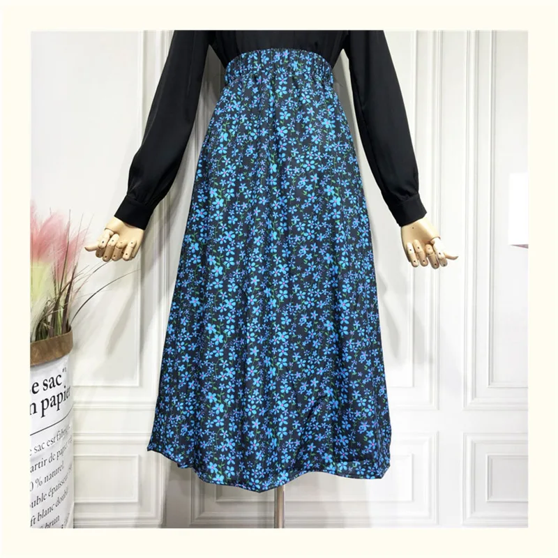 

Юбка-миди Женская трапециевидная с цветочным принтом и высокой талией, из хлопка