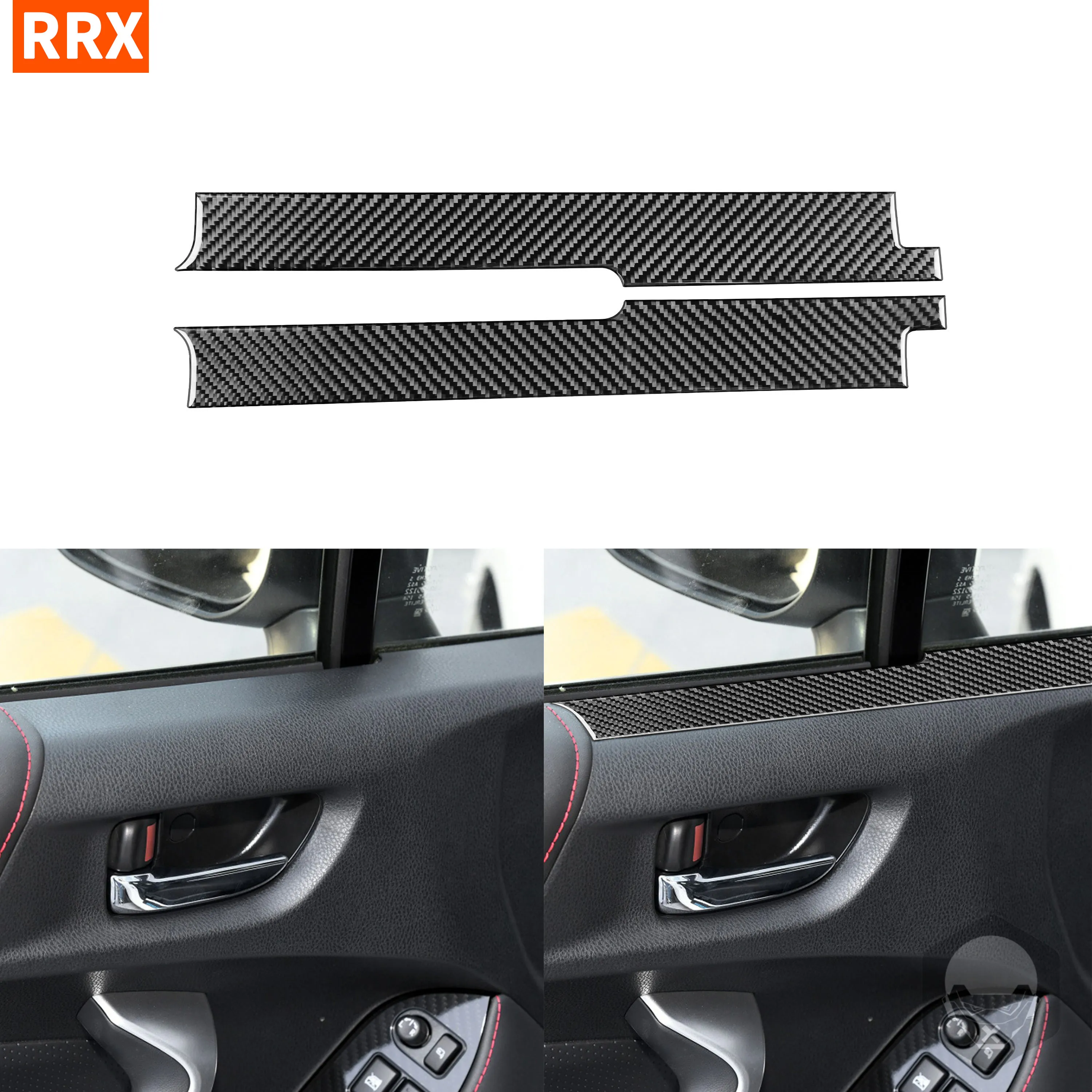 

For Toyota GT 86 FT86 Subaru BRZ 2016 2017 2018 2019 2020 Carbon Fiber Sticker Door Window Decorative Strips Car Trim