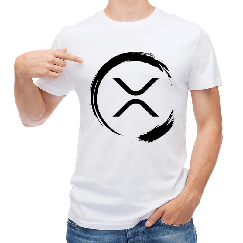 

TEEHUB Ripple To The Moon Coin Men T Shirt XRP Ripple Coin Cryptocurrency Printed T-shirt Short Sleeve Casual Tops XRP Coin Tees