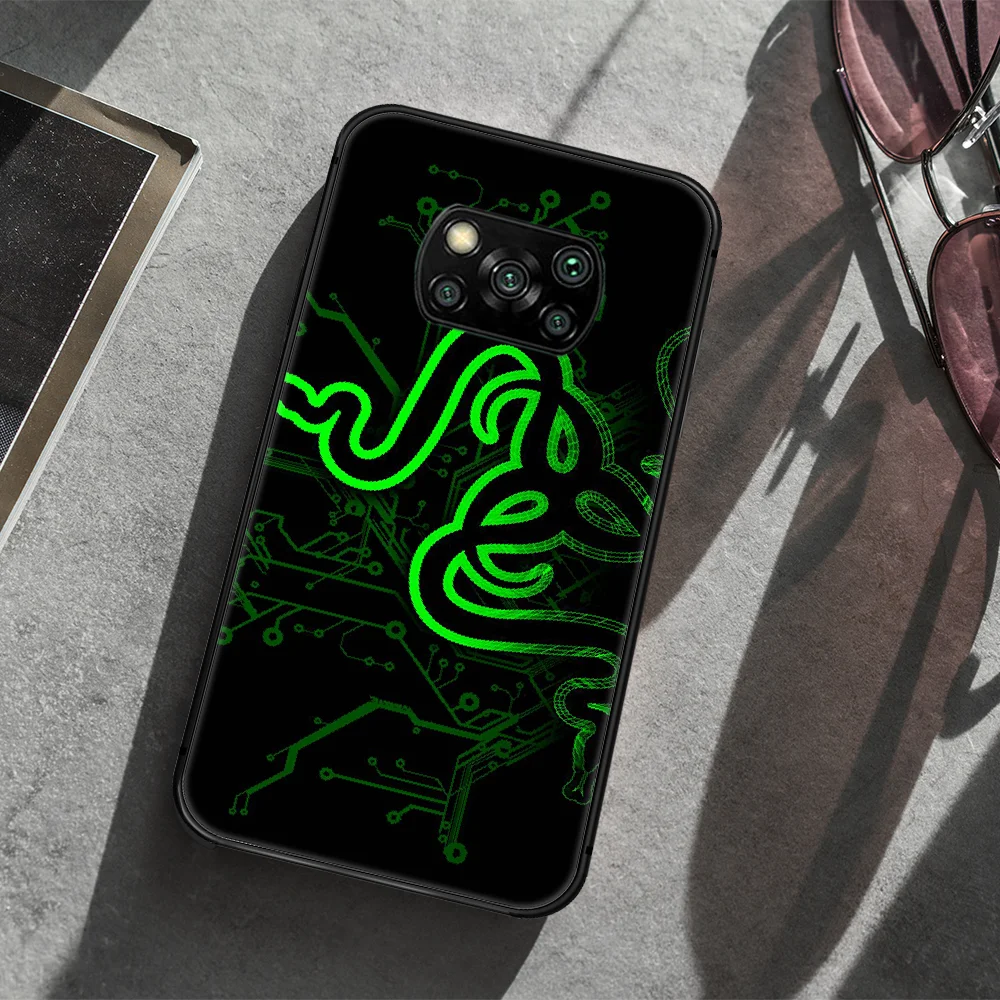 

Razer brand Phone case Cover Hull For Xiaomi Mi A2 A3 8 9 9T Note 10 Se Lite Pro black Cell Silicone Back Tpu Hoesjes Soft