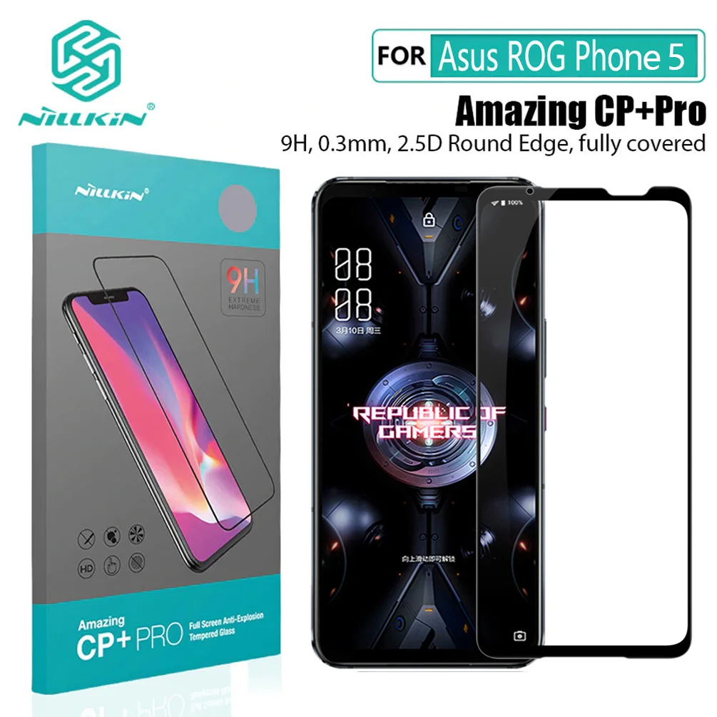 Закаленное стекло для Asus ROG Phone 5 NILLKIN CP + Pro H противовзрывная защита экрана 9H