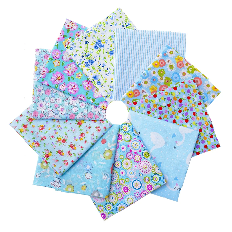 Новая яркая ткань с голубым принтом ручной работы сделай сам для наволочек