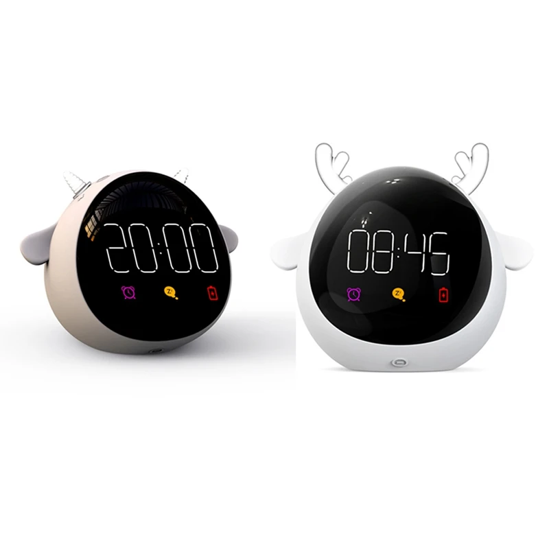 

2 комплекта, умные электронные настольные мини-часы для детей, прикроватные часы с милым рисунком животных, A & B, новинка 2021