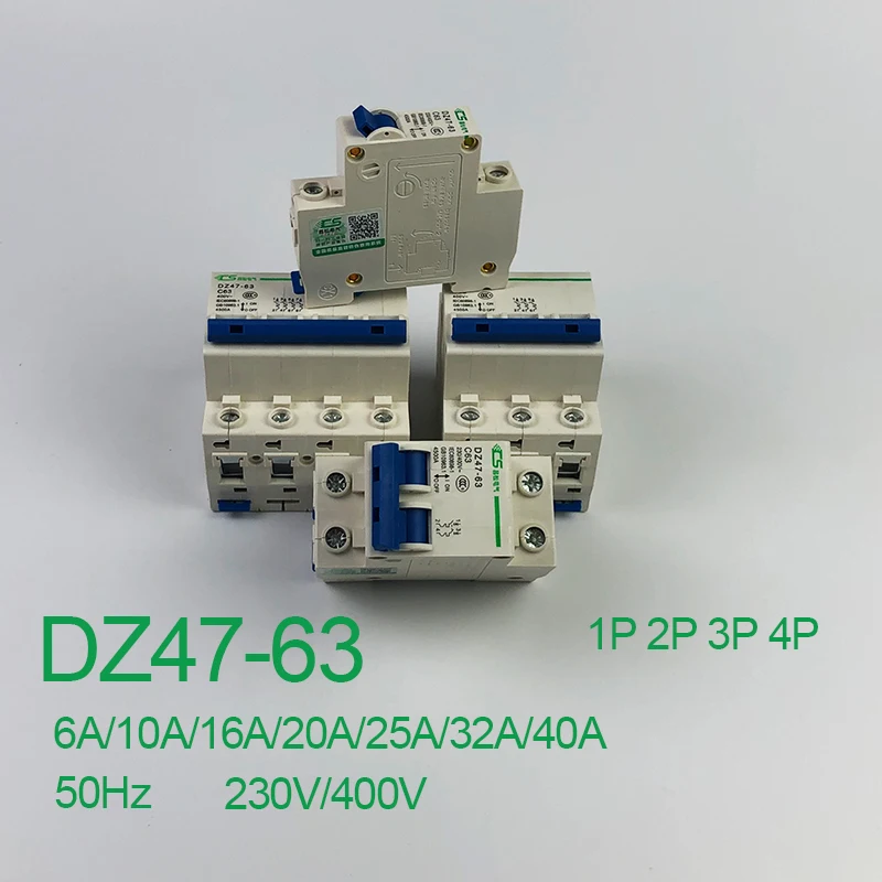 AC230V DZ47 63 C 2P 6A 10A 16A 20A 25A 32A 40A Мини выключатель резной переключатель миниатюрный