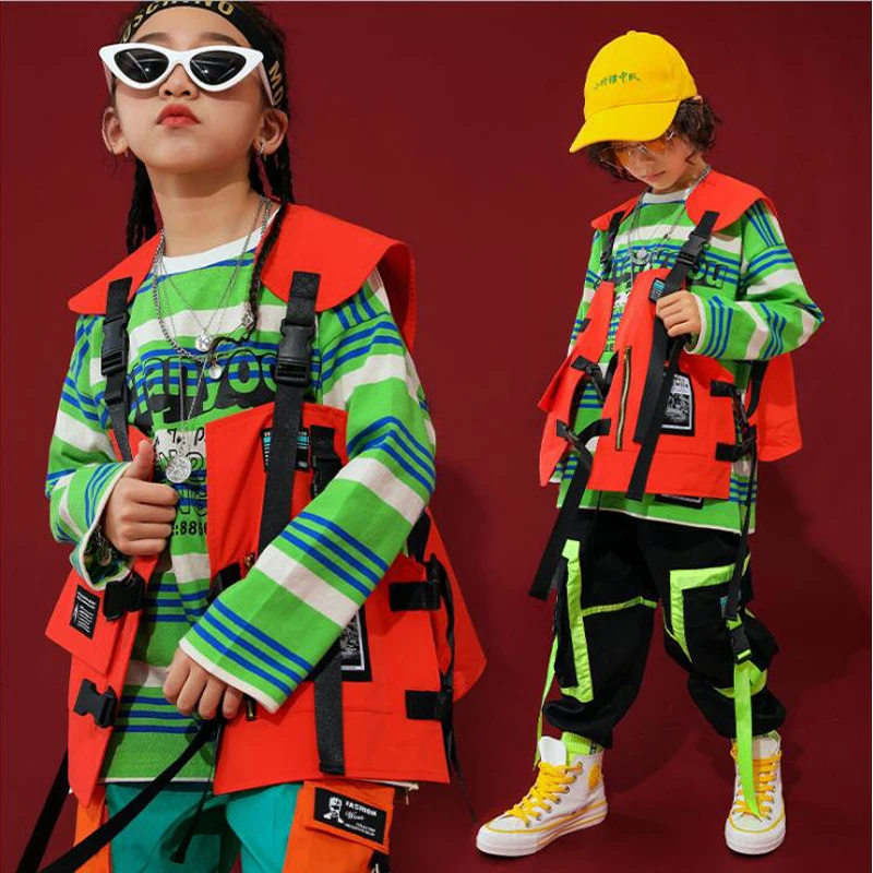 Детские костюмы для джазовых танцев в стиле хип хоп Одежда мальчиков и девочек