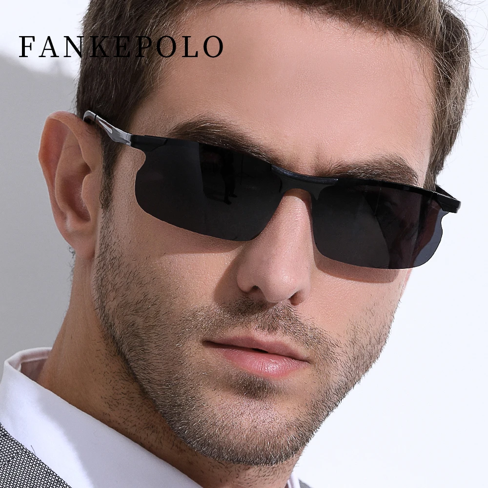 FANKEPOLO, мужские Модные поляризованные солнцезащитные очки, классический фирменный дизайн, мужские уличные зеркальные солнцезащитные очки с УФ-защитой для вождения, спортивные солнцезащитные очки