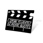 Брошь с эмалью в виде цитаты из фильма я говорю бесшумно в киносъемке, брошь в виде кинофильма, брошь на сумку, одежду, лацкан, значок, ювелирное изделие, подарок для друзей