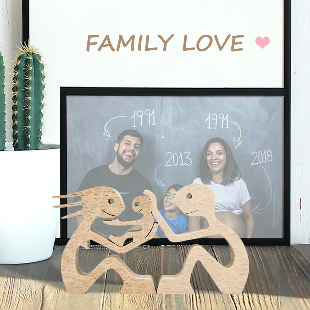 

Новые деревянные фигурки, декор для стола Hmoe, деревянное украшение для женщин, мужчин и детей, декор для гостиной, знаменитый Подарок на годо...