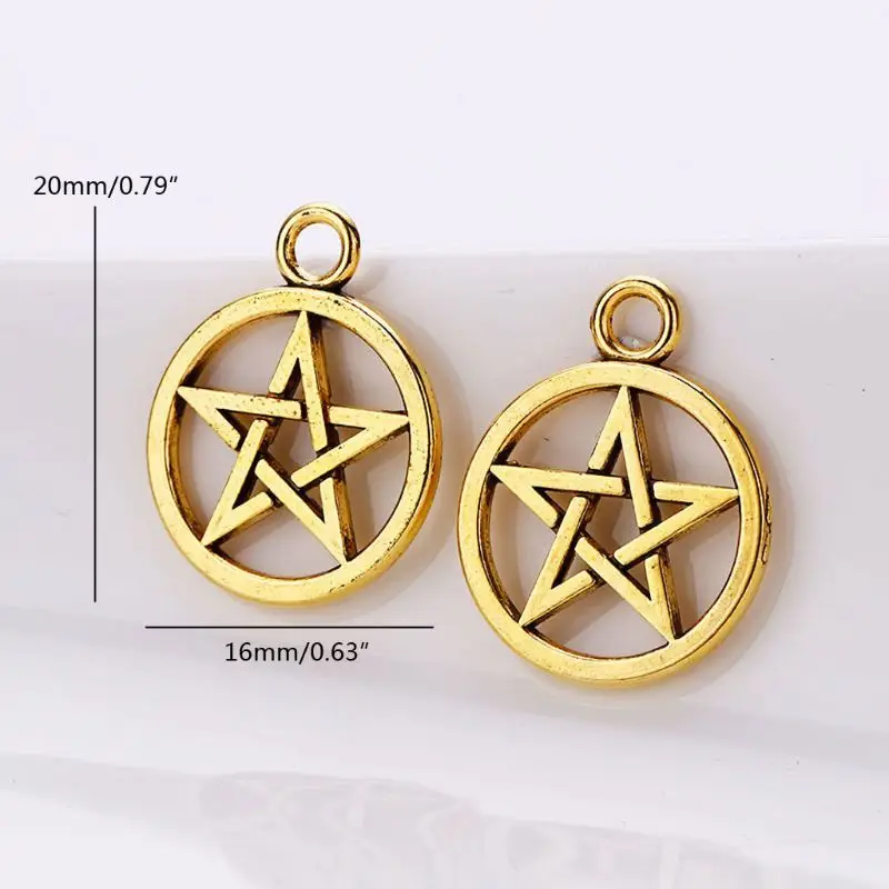 

30Pcs 3 Colors Mixed Magic Pentacle Hexagram Star Protection Lucky Charms Pendants DIY Necklace Bracelet Jewelry Making R9JE