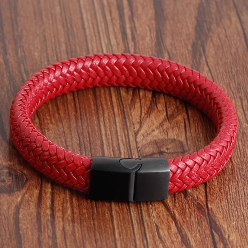 

Simple Fashion Leather Woven Bracelet Charm Casual Men Bracelet
