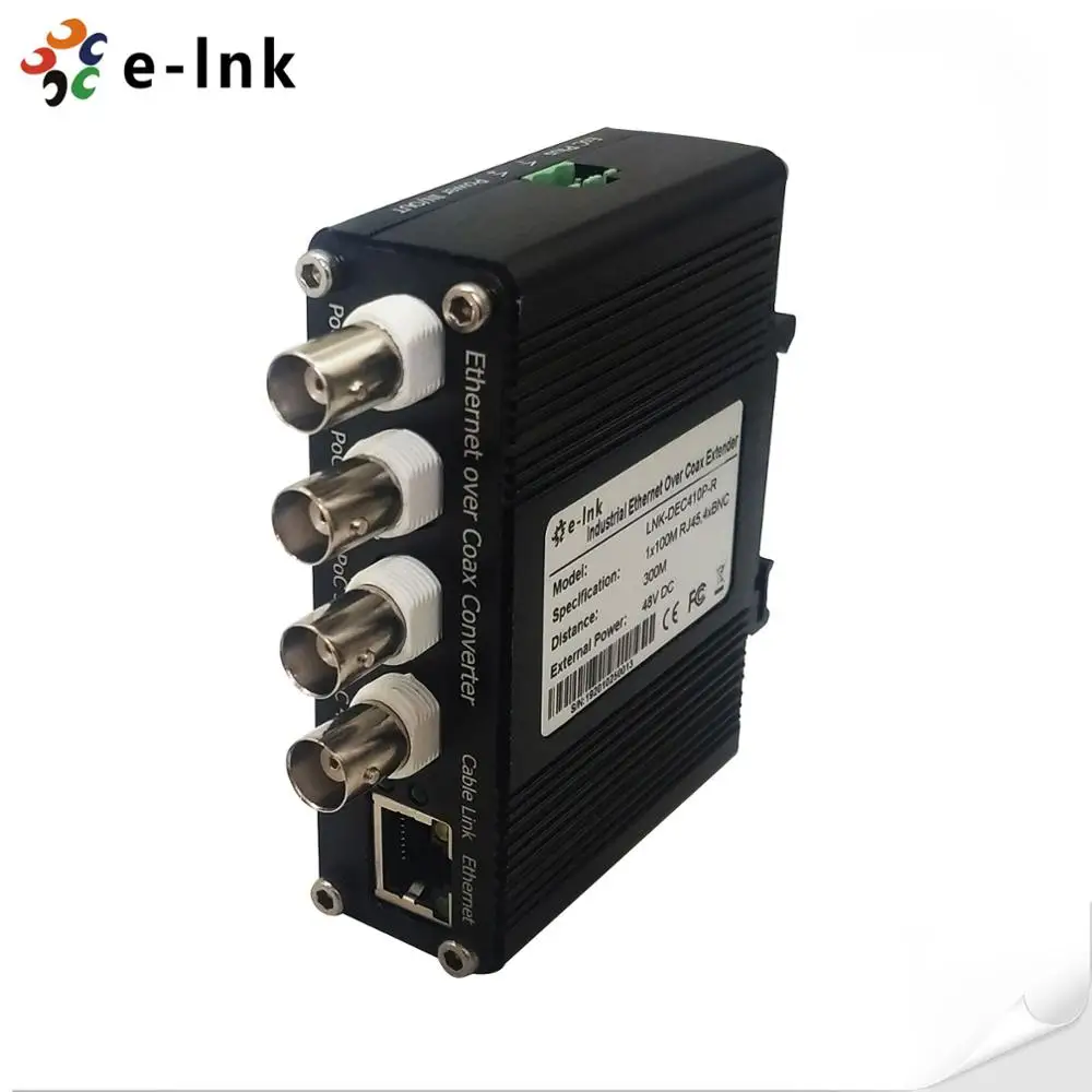 Промышленный приемник EOC с 4 портами POC Ethernet Over Coax конвертер Rx подключение к 1Ch