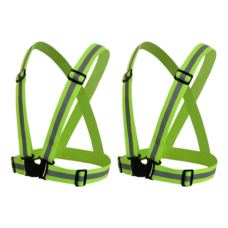 

2Pcs Adjustable Reflective Safety Vest Lightweight Elastic Safety for Running Jogging Walking Cycling Outdoor Gear
