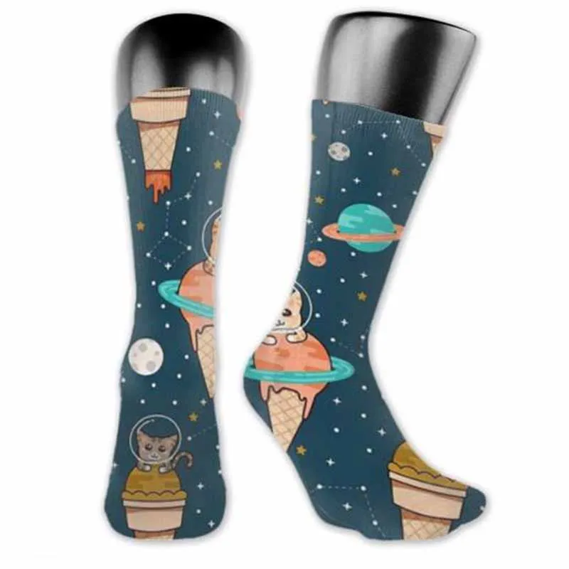 Бесшумные дизайнерские носки на среднем каблуке в Корейском стиле Длинные