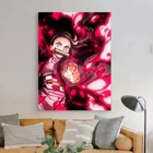 Популярное японское аниме Kamado Nezuko Demon Slayer Kimetsu No Yaiba постеры для детской комнаты живопись Аниме Холст настенное искусство
