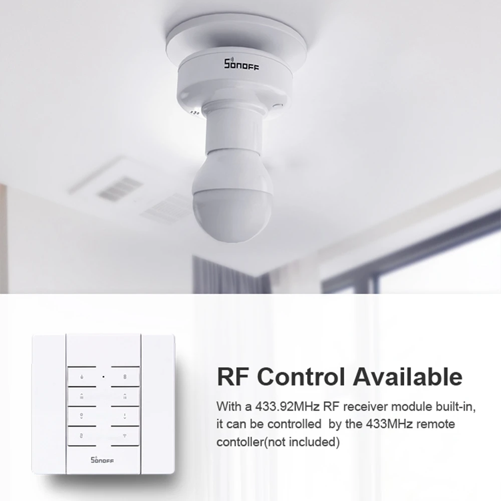 SONOFF SlampherR2 E27 RM433 пульт дистанционного управления WiFi умный держатель лампы адаптер база работает с Alexa Google Home AC100-240V - Комплект: SlampherR2 RM433