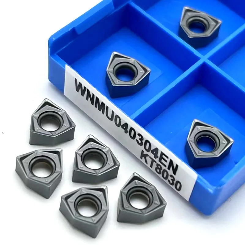 

10 шт. токарный инструмент WNMU 040304 EN KT8030 карбидный инструмент 100% оригинальный CNC шестигранная вставка для быстрой подачи WNMU040304