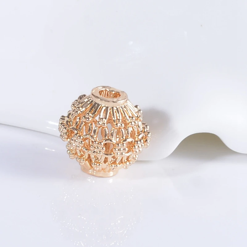 

24K Real Gold Filled Color-Preserving 15MM Flower Necklace Bracelet Big Hole Loose Beads DIY Jewelry Making Finding Accessories