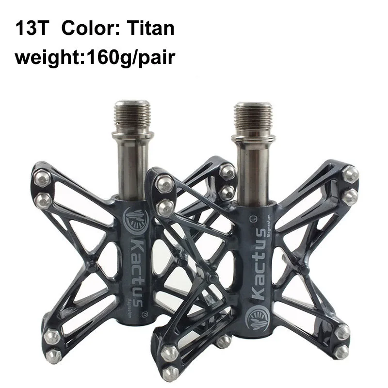 13T 160g titan 161 г/пара, титановые оси, педали для велосипеда, противоскользящие, ультралегкие, ЧПУ, MTB, педали для шоссейного велосипеда, велосипедные BMX 3, герметичные педали с подшипником - Цвет: 13T 160g titan