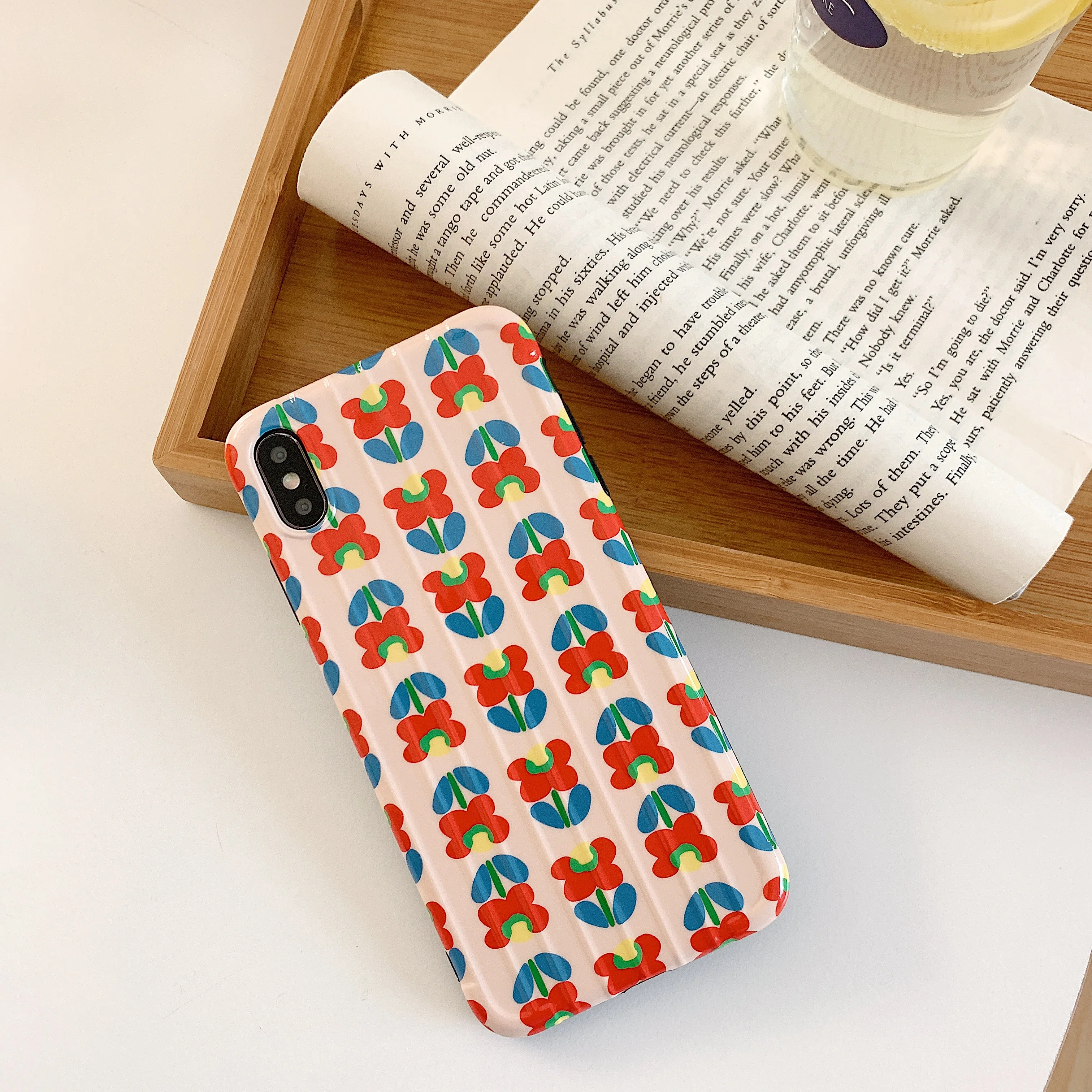 Корейский мультфильм цветок IMD изогнутый багажный чехол для iPhone Xr Xs Max X 6 6s 7 8 Plus