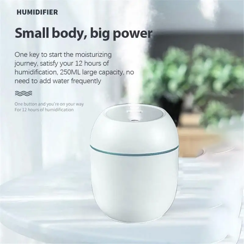 

USB Mini Air Humidifier 250ML Aroma Essential Oil Diffuser Home Car USB Charge Fogger Mist Maker With LED Night Light 2021 New