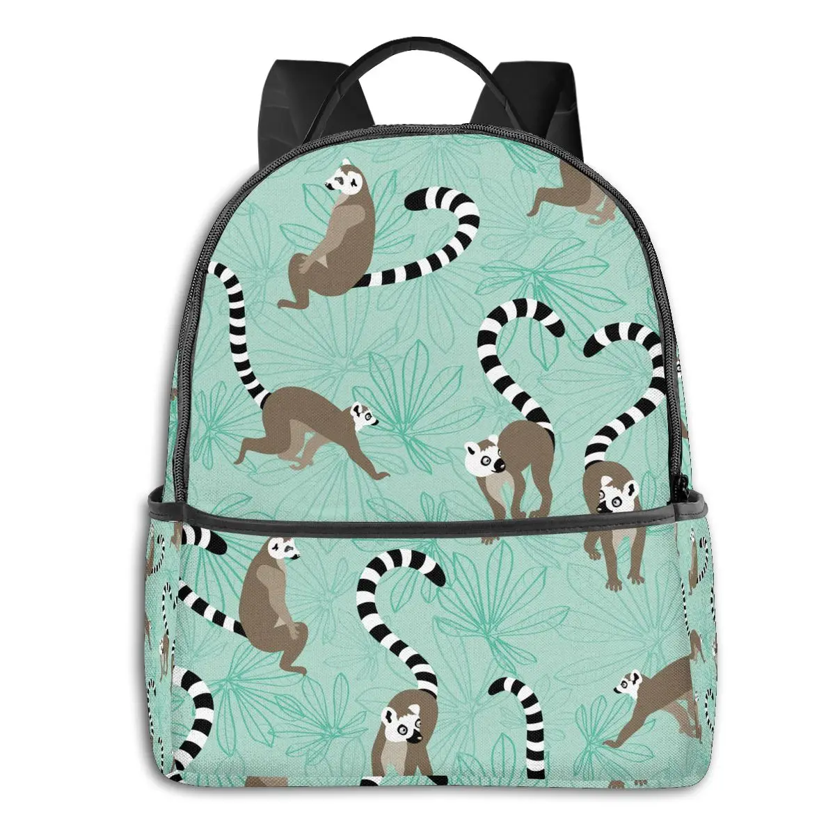 

Студенческий рюкзак Katta Lemur с листьями маниока, школьная сумка, рюкзак в студенческом стиле, дорожный рюкзак