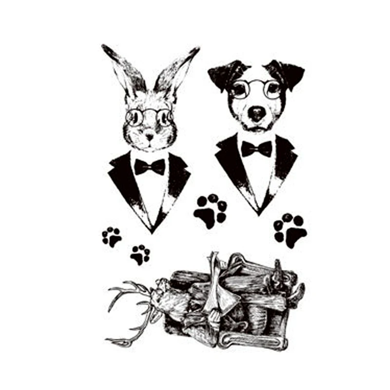

Dog Rabbit tie Rubber Clear Stamps for DIY Scrapbooking Card Transparent Stamps Making Photo Album Crafts Silicon Decoration