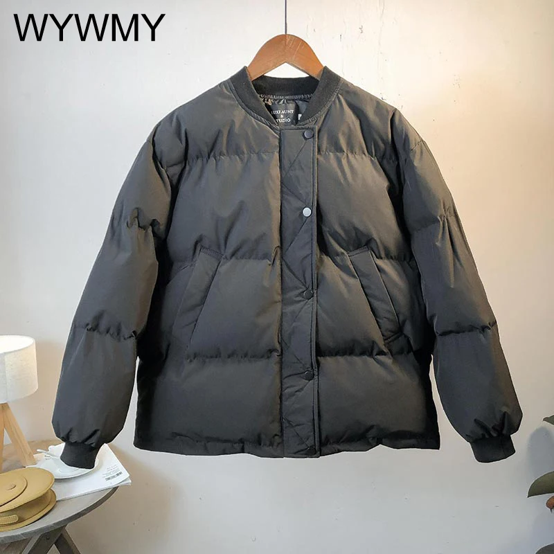 WYWMY Short Cotton Padded Jacket Women Winter Thickened Bread Down Jacket Cotton Parkas Korean Winter Clothes Warm Jacket Coat