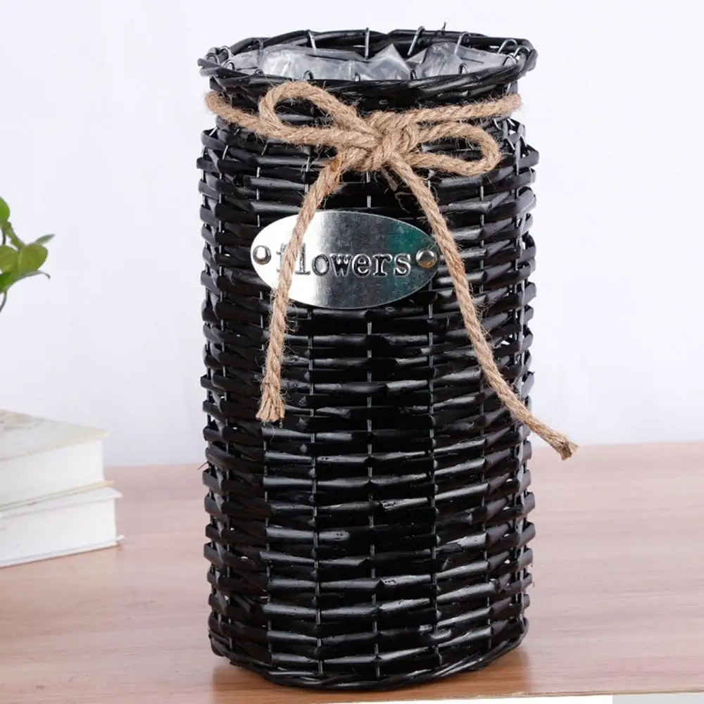 Цветочная ваза для украшения интерьера плетеная корзина хранения цветочных